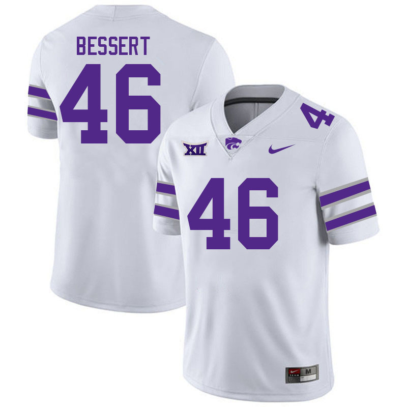 #46 Keane Bessert Kansas State Wildcats Fotball Jerseys Stitched Sale-White